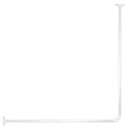 Barre de douche d'angle 80x80 cm aluminium - blanc
