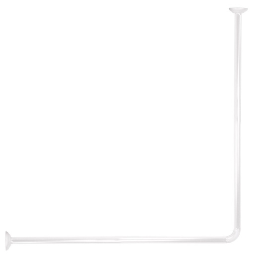 Barre de douche d'angle 80x80 cm aluminium - blanc