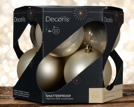 Boules incassable nacré perle x6