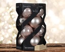 Boules incassable brillant rose poudré x12