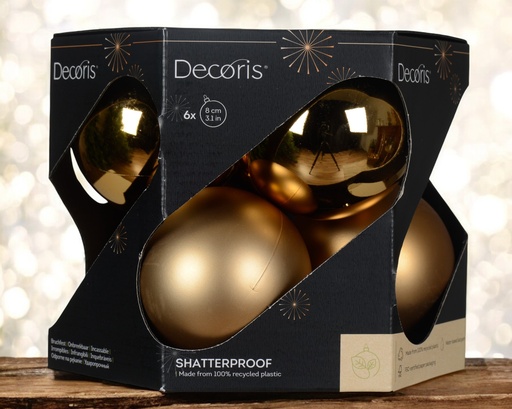 Boules incassable brillant et mat or 