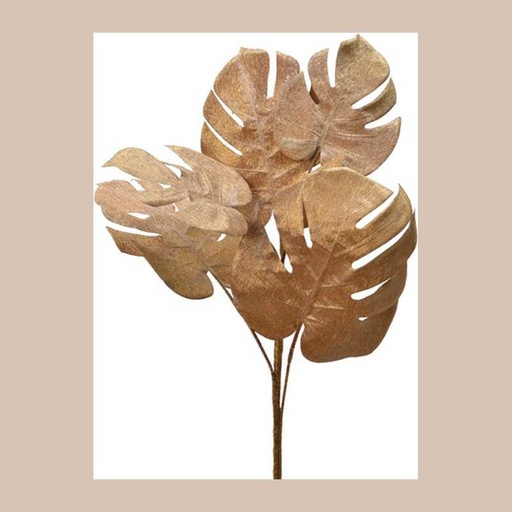 Monstera sur tige poly. or