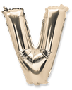  ballon metal or 36cm lettre v