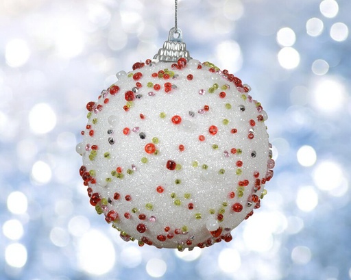 Boule mousse a/paillettes et perles 