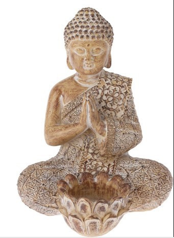 Bouddha porte-bougie à récha bois