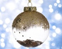 Boule incassable transparent fleurs- paillettes 