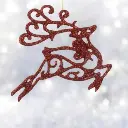 Ornement plastique paillettes rouge renne