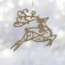Ornement plastique paillettes gold renne