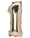 Ballon mylar or 36cm chiffre 1 paille incluse