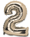Ballon mylar or 36cm chiffre 2 paille incluse