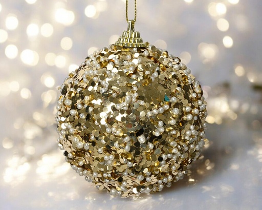 Boule mousse perles rocaille et sequins 