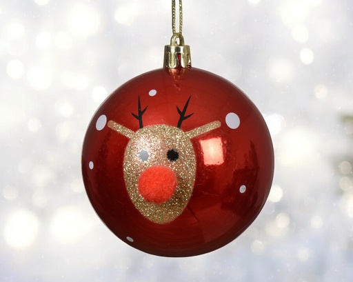 Boule incassable brillant cerf paillettes 
