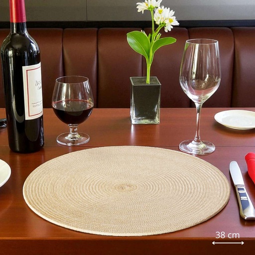 Set de table tressé beige 38 cm de diamètre  