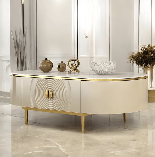 Table basse "zenith" couleur champagne