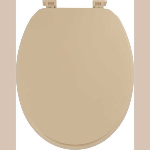 Abattant wc 18 pouces  couv.  design  et attaches plastiques - beige