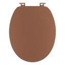 Abattant wc mdf 18 pouces couvercle design  et assise facon acacia  attaches plastique - ambre