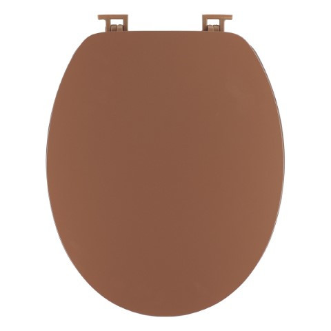 Abattant wc mdf 18 pouces couvercle design  et assise facon acacia  attaches plastique - ambre