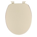 Abattant wc mdf 18 pouces couvercle design  et assise facon acacia  attaches plastique - beige