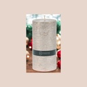 Bougie pilier 14cm ivoire or