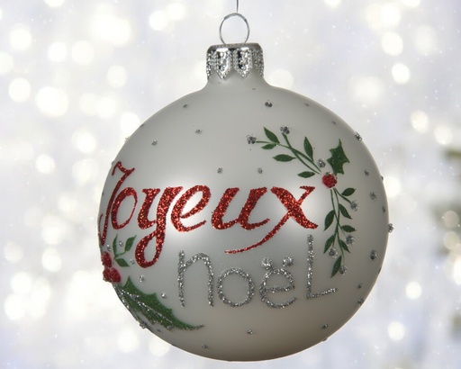 Boule verre mat "joyeux noel"