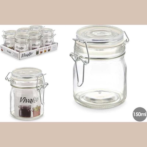 Pot verre rond fermeture hermetique 2