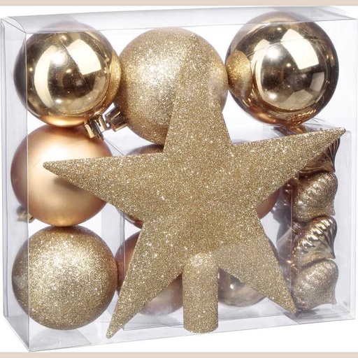 Boule de noel kit 18 pcs or