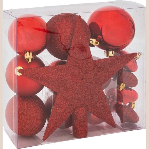 Boule de noel kit 18 pcs rouge
