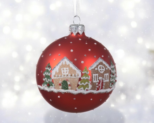 Boule verre mat maisons 