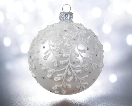 Boule verre mat branches 
