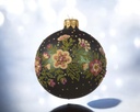 Boule verre mat pourtour fleur 