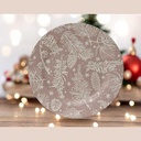 Assiette deco feuilles pomme de pin taupe