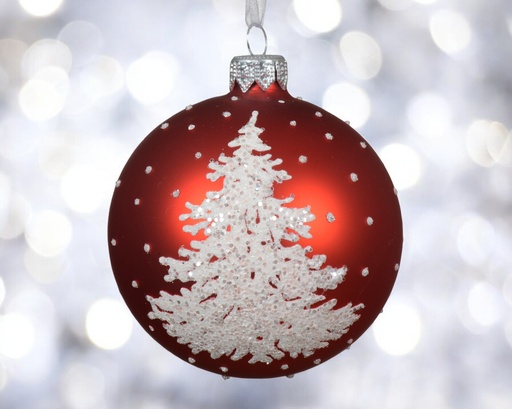 Boule verre mat sapin 
