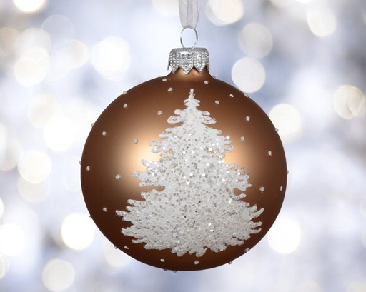 Boule verre mat sapin 