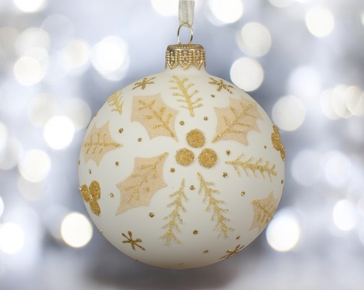 Boule verre mat houx 