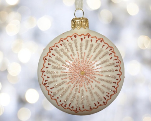 Boule verre email medaillon etoile 