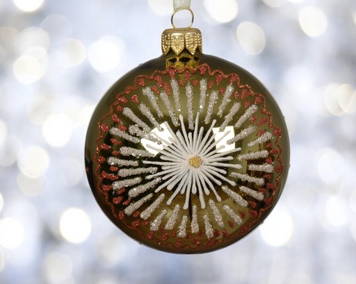 Boule verre brillant medaillon etoile 