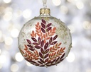 Boule verre translucide feuille bicolore 