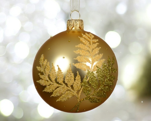 Boule verre mat feuille fougere 