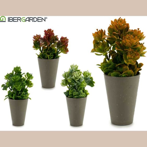 Pot de fleurs conique gris plante assort