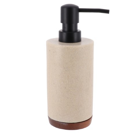 Distributeur a savon en polyresine 200ml  - naturel/acacia