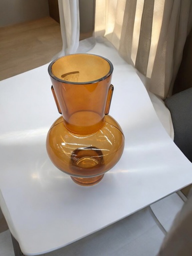 Vase verre ambré transparent 22cm