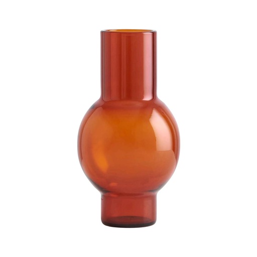 Vase verre grand arrondi orange