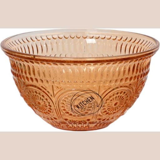 Bol en verre transparent orange
