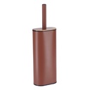 Brosse wc metal ovale et silicone plat acacia/ambre