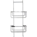 Serviteur paroi douche acier ino. 2 paniers + 2 crochets - chrome