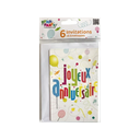 Set 6 invitation+enveloppe papier 10*h10cm anniversaire