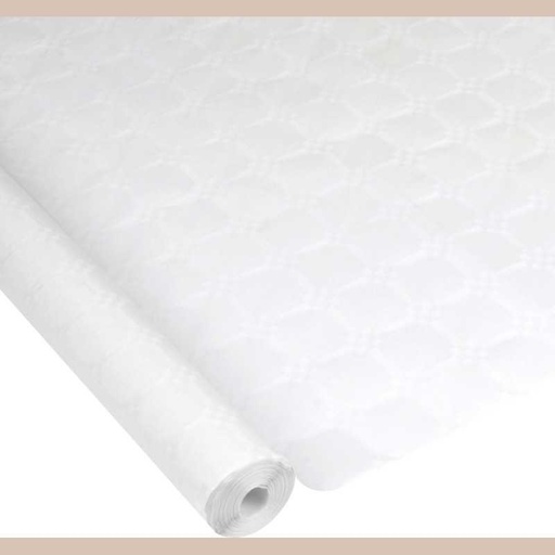 Nappe en papier damasse 1,18*50m blanc