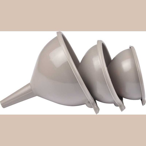 Set de 3 entonnoirs plastique d10cm / d12cm / d14cm taupe