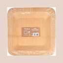 Set de 4 assiettes carrees en bambou 23cm