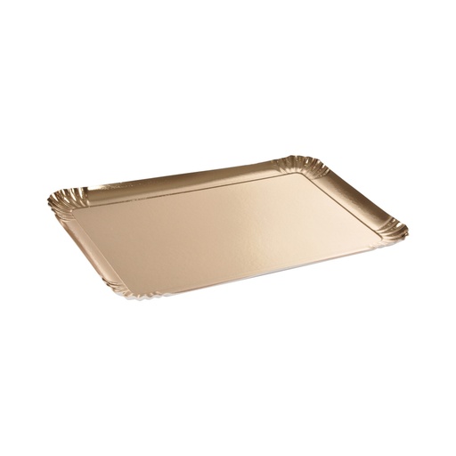 3 plateaux carton rectangle  - 600g - or